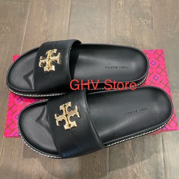 Tory Burch Everly Anatomic Lug Paris Nappa Slide - Picture 2 of 6